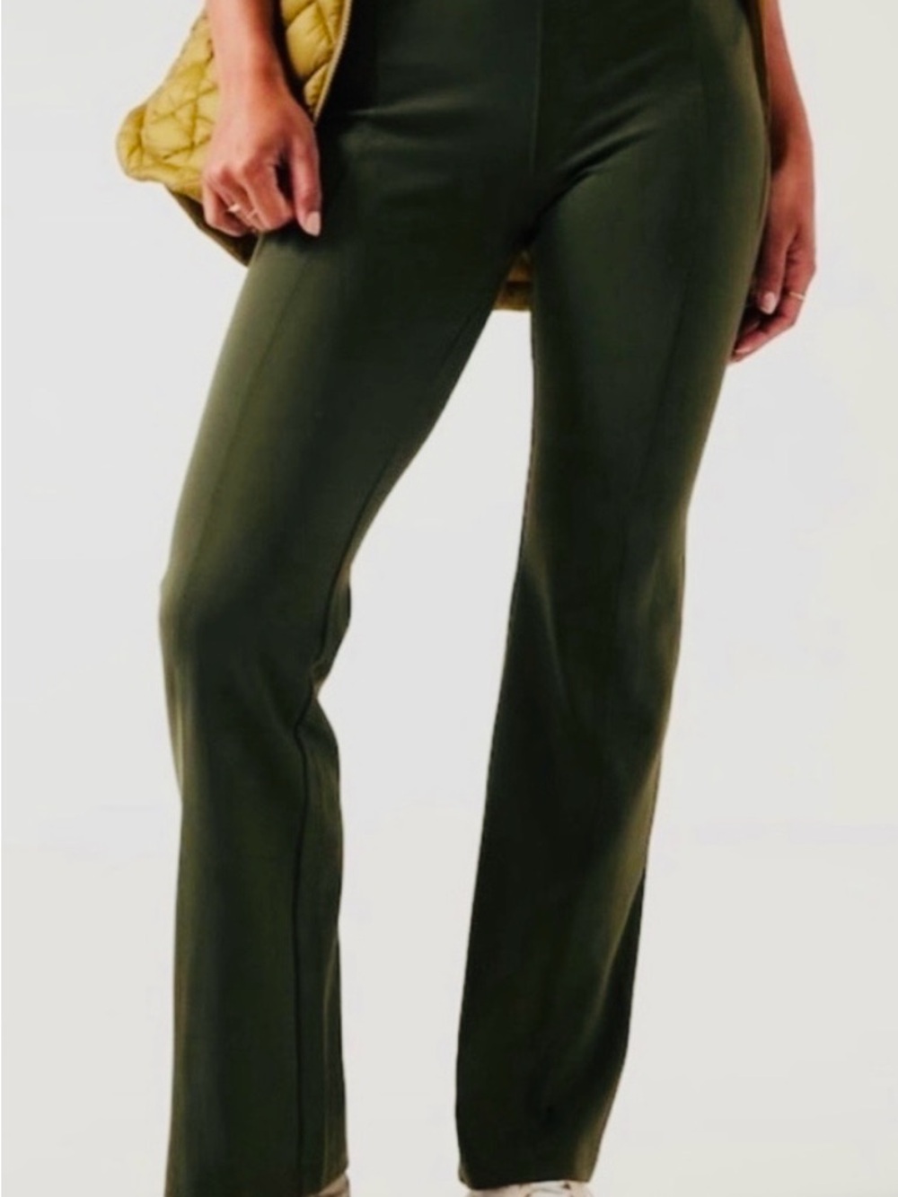 Athleta Olive Green Straight-Leg Pants